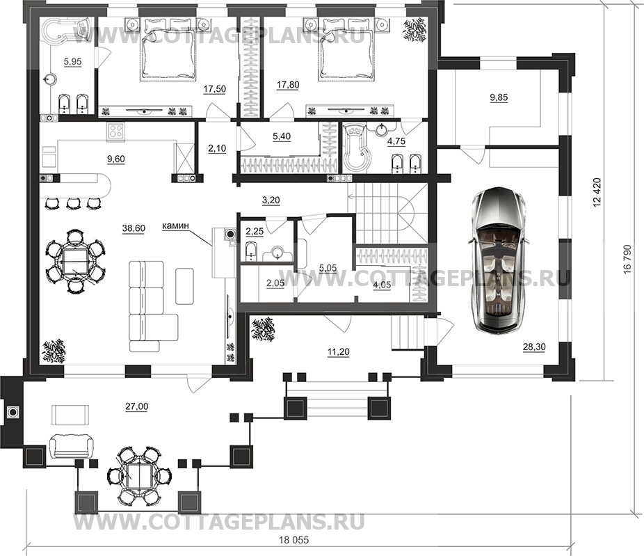 Поэтажные планы проект дома 08-86 общ. площадь 267,05 м2