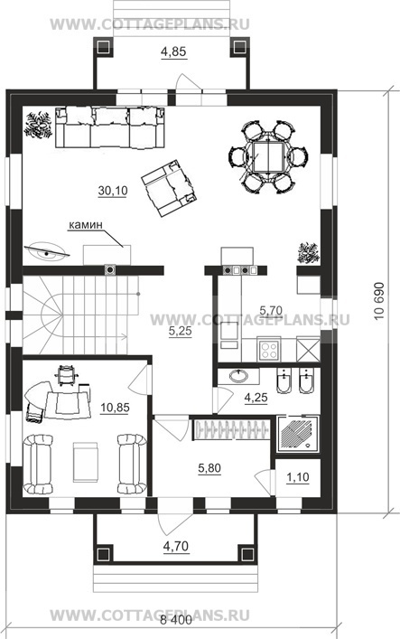 Поэтажные планы проект дома 22-90 общ. площадь 131,25 м2