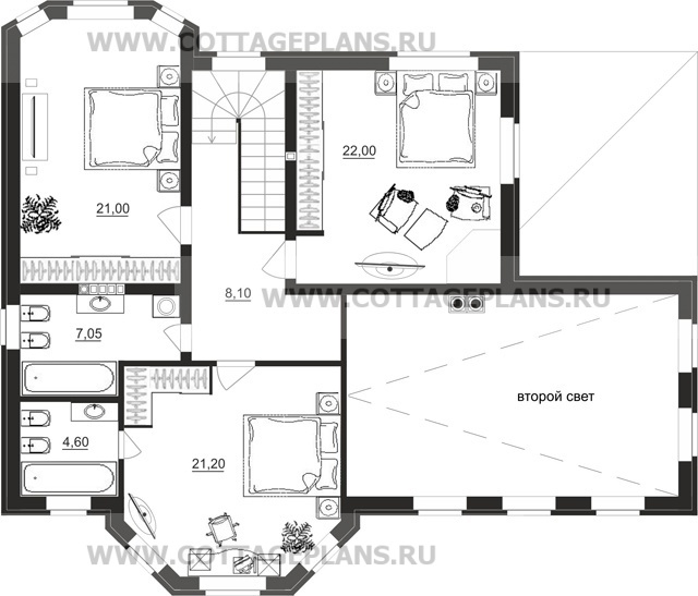 Поэтажные планы проект дома 15-02 общ. площадь 206,42 м2