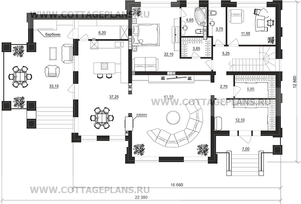 Поэтажные планы проект дома 203-55 общ. площадь 444,95 м2
