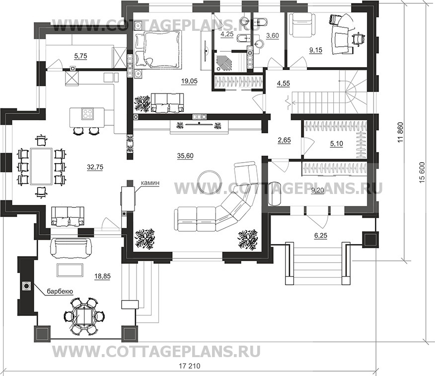 Поэтажные планы проект дома 103-51 общ. площадь 381,4 м2