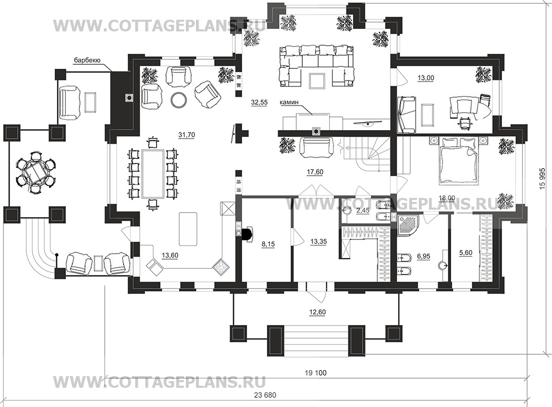 Поэтажные планы проект дома 102-25 общ. площадь 330,60 м2