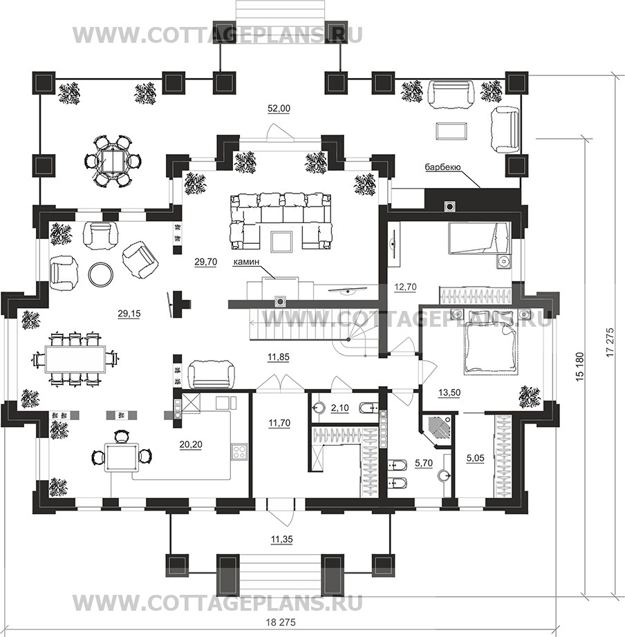 Поэтажные планы проект дома 201-21 общ. площадь 426,05 м2