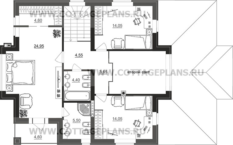 Поэтажные планы проект дома 201-45 общ. площадь 255,35 м2