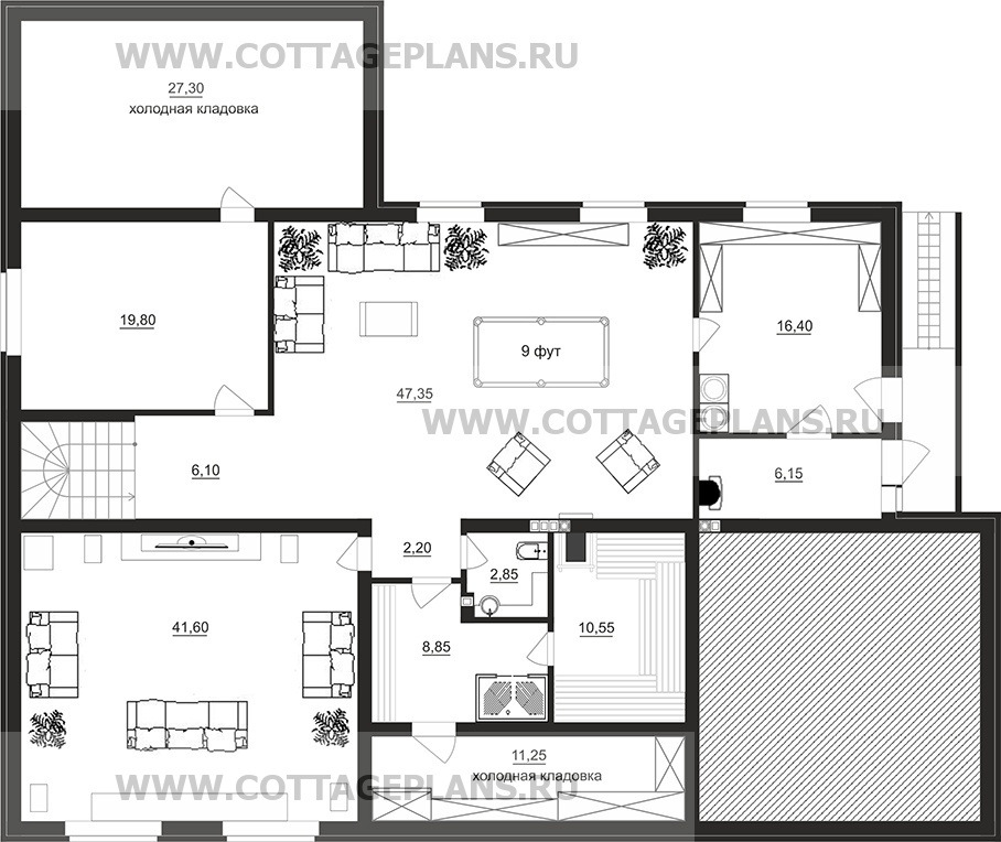 Поэтажные планы проект дома 28-11 общ. площадь 398,60 м2