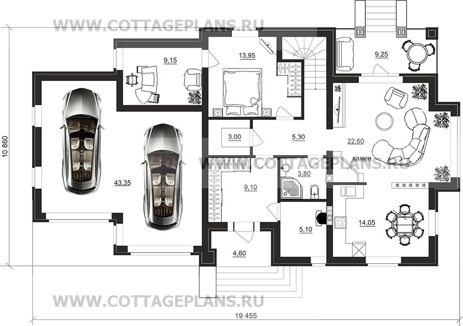 Поэтажные планы проект дома 75-07 общ. площадь 211,25 м2