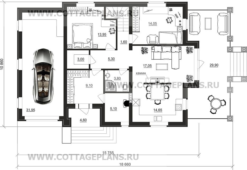 Поэтажные планы проект дома 97-19 общ. площадь 192,65 м2