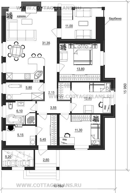 Поэтажные планы проект дома 700-06 общ. площадь 97,45 м2