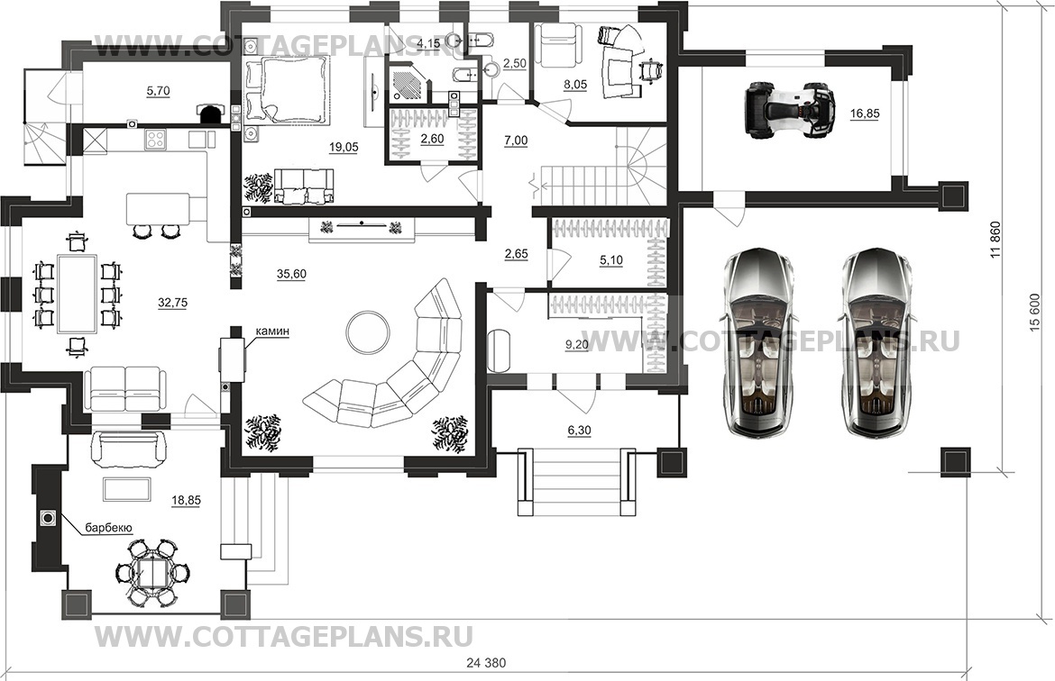 Поэтажные планы проект дома 102-63 общ. площадь 268,00 м2