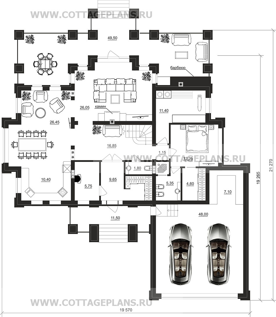 Поэтажные планы проект дома 100-27 общ. площадь 306,55 м2