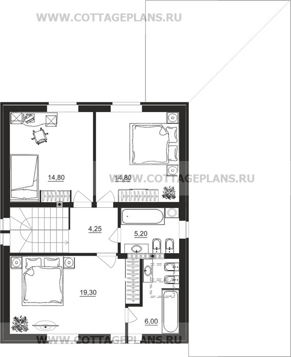 Поэтажные планы проект дома 87-99 общ. площадь 194,55 м2