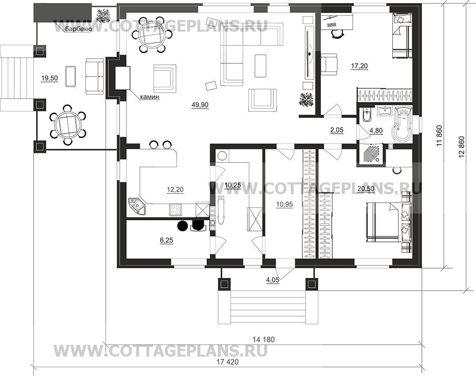 Поэтажные планы проект дома 700-62 общ. площадь 133,45м2