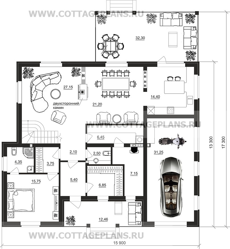 Поэтажные планы проект дома 98-35 общ. площадь 358,15 м2