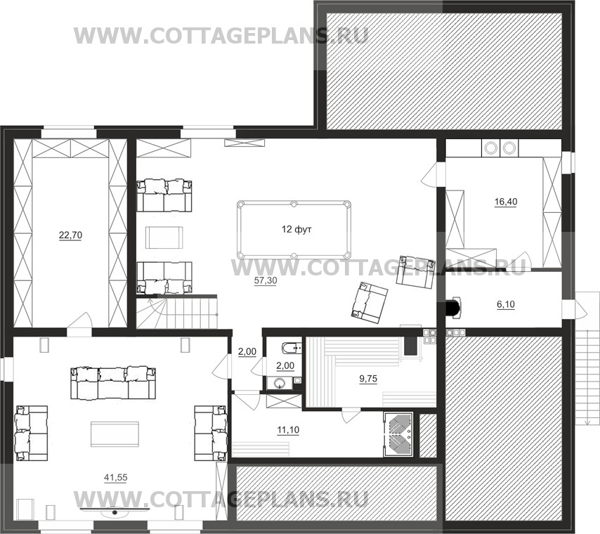 Поэтажные планы проект дома 93-31 общ. площадь 467,00 м2