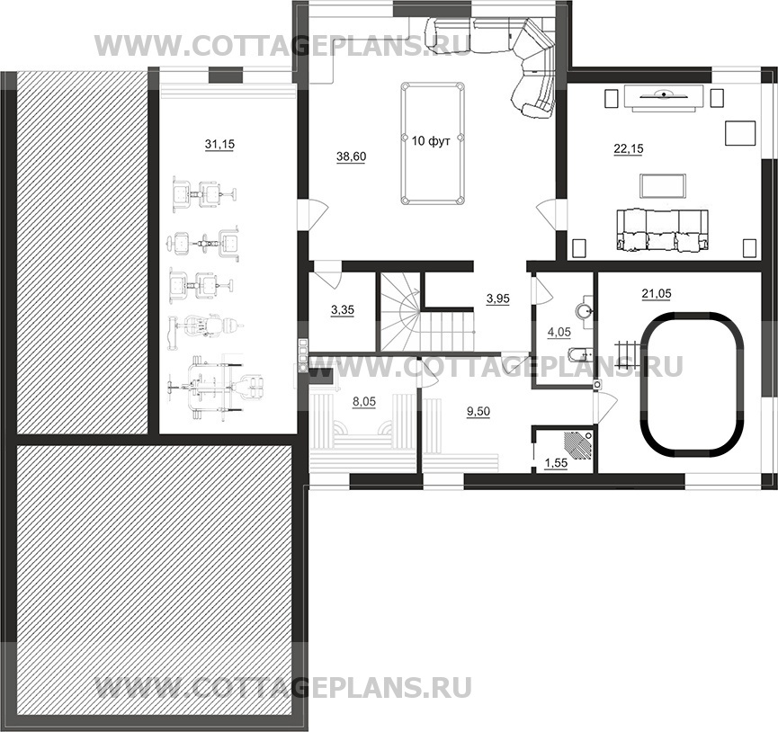 Поэтажные планы проект дома 201-06 общ. площадь 465,00 м2