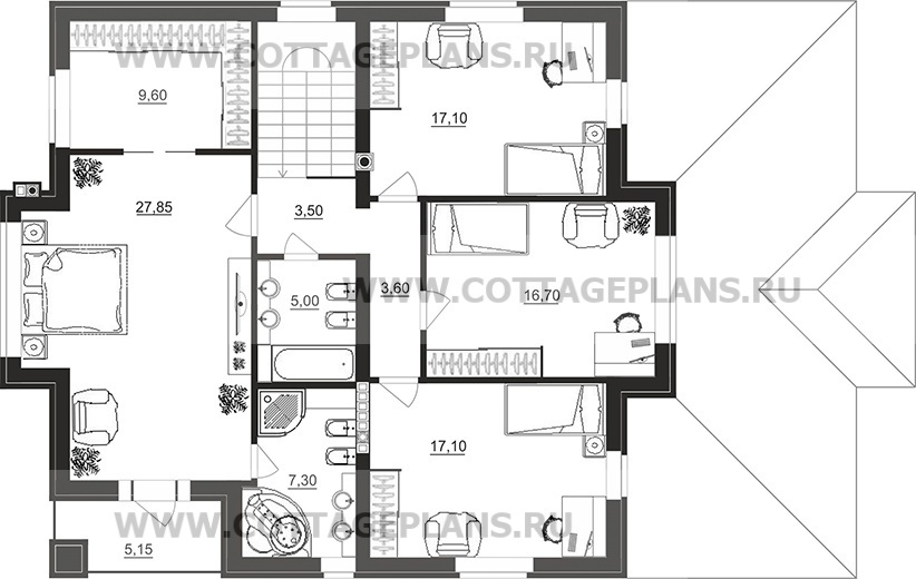 Поэтажные планы проект дома 101-49 общ. площадь 333,00 м2