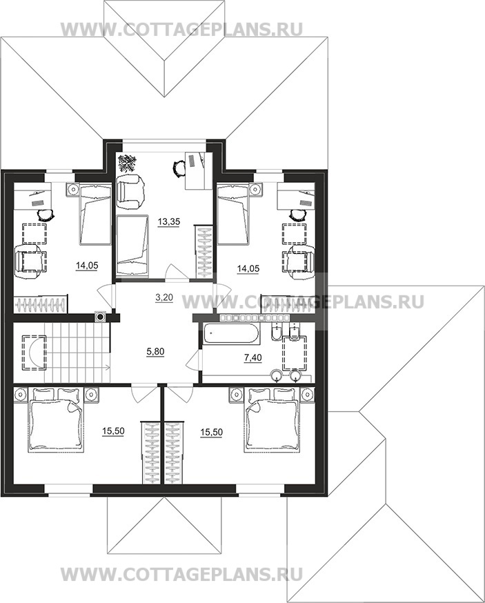 Поэтажные планы проект дома 98-95 общ. площадь 297,55 м2