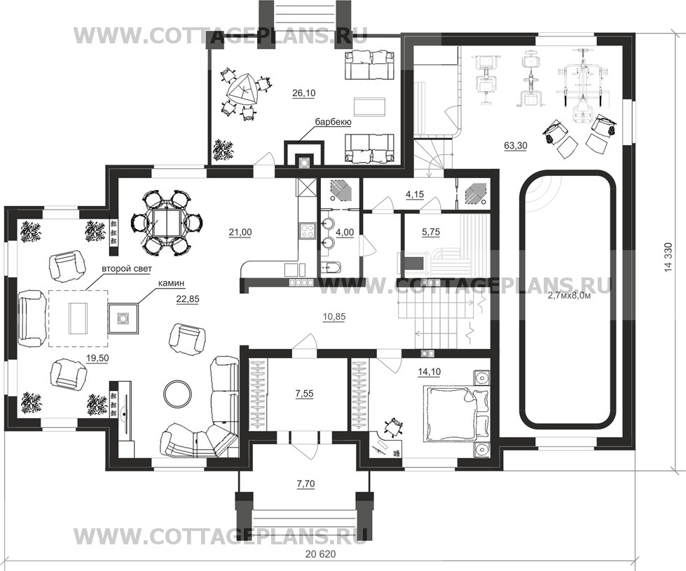 Поэтажные планы проект дома 71-14 общ. площадь 457,05 м2
