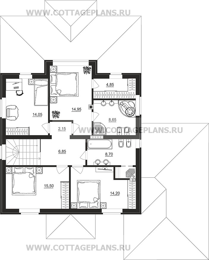 Поэтажные планы проект дома 29-73 общ. площадь 209,10 м2