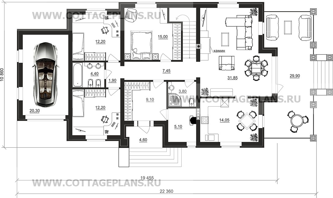 Поэтажные планы проект дома 100-68 общ. площадь 212,45 м2