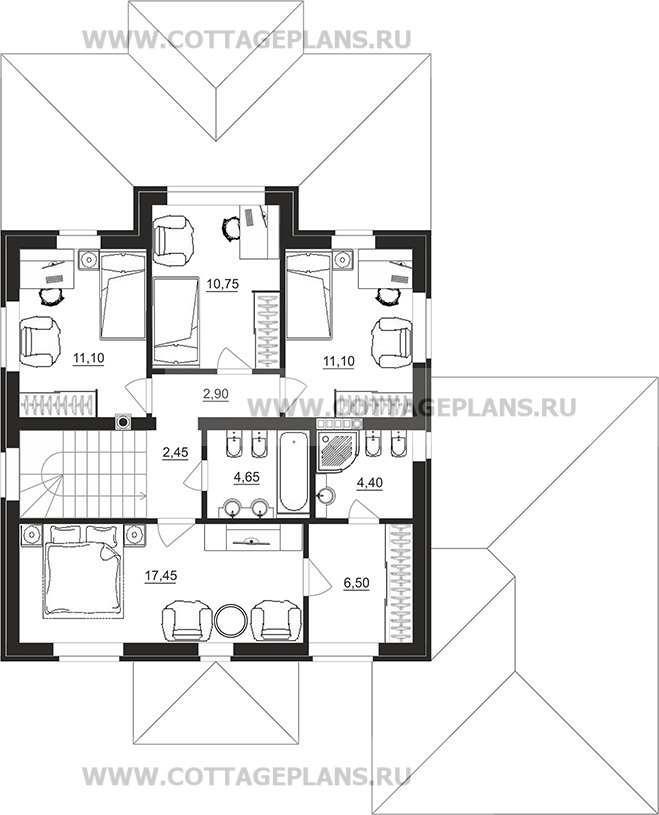 Поэтажные планы проект дома 92-72 общ. площадь 171,65 м2