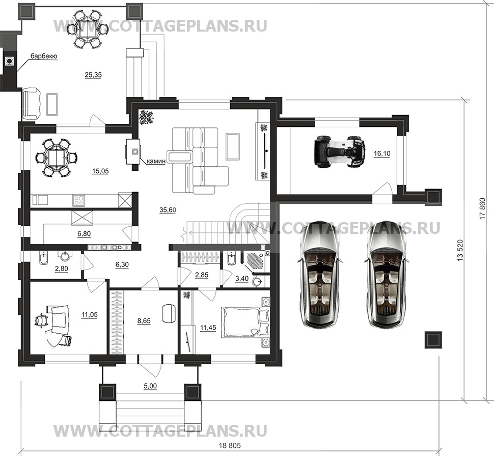 Поэтажные планы проект дома 105-32 общ. площадь 325,70 м2