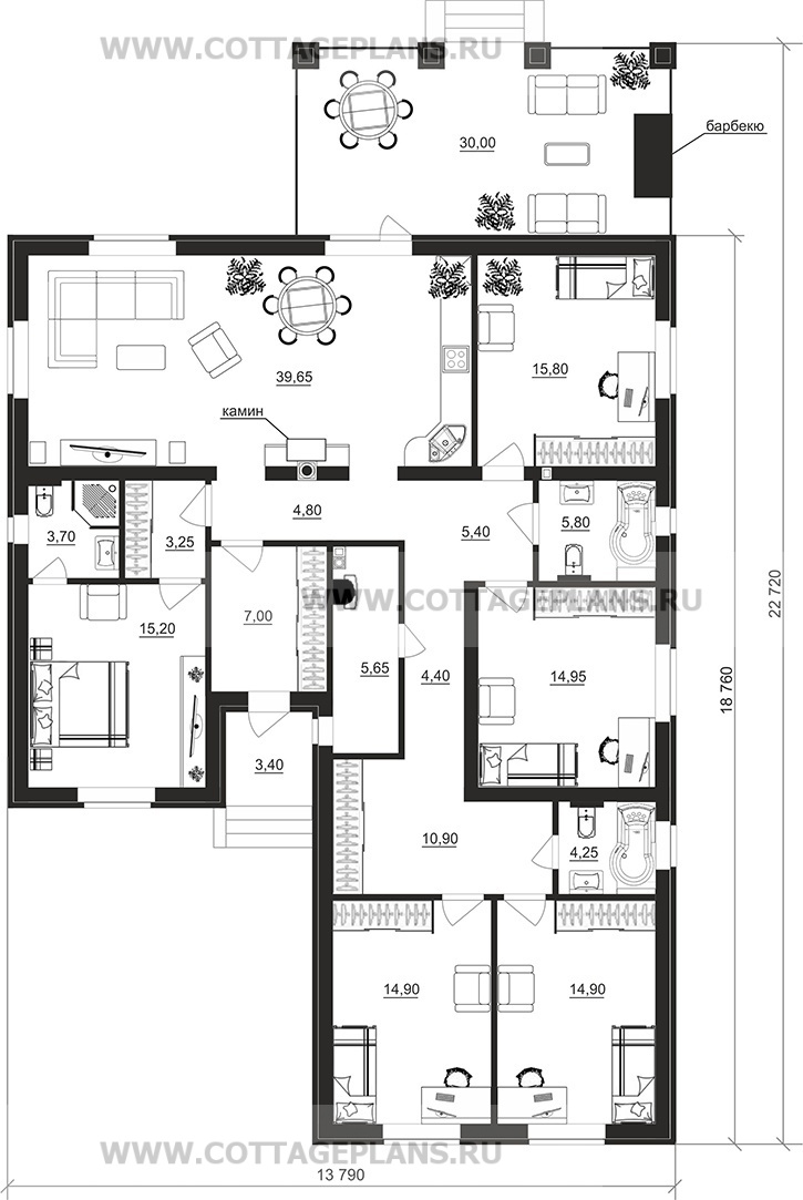 Поэтажные планы проект дома 902-65 общ. площадь 167,85 м2