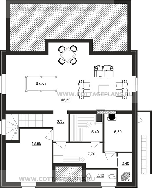 Поэтажные планы проект дома 71-57 общ. площадь 263,65 м2