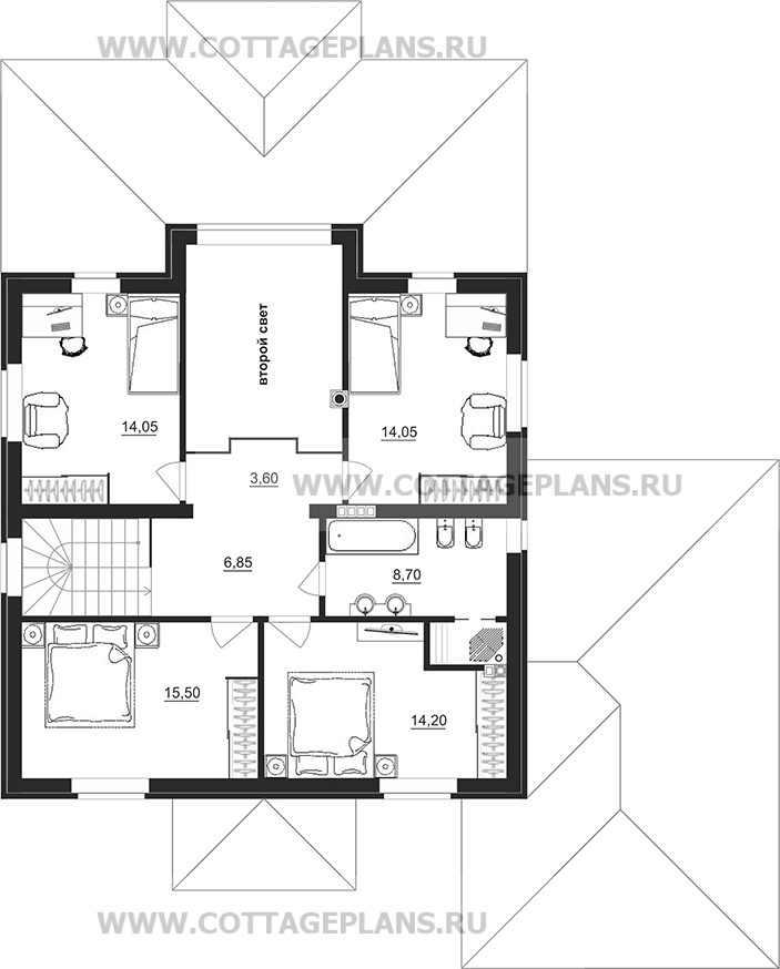 Поэтажные планы проект дома 77-10 общ. площадь 196,00 м2