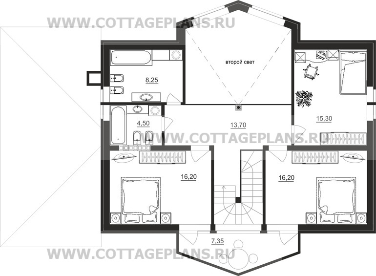 Поэтажные планы проект дома 77-77 общ. площадь 195,50 м2
