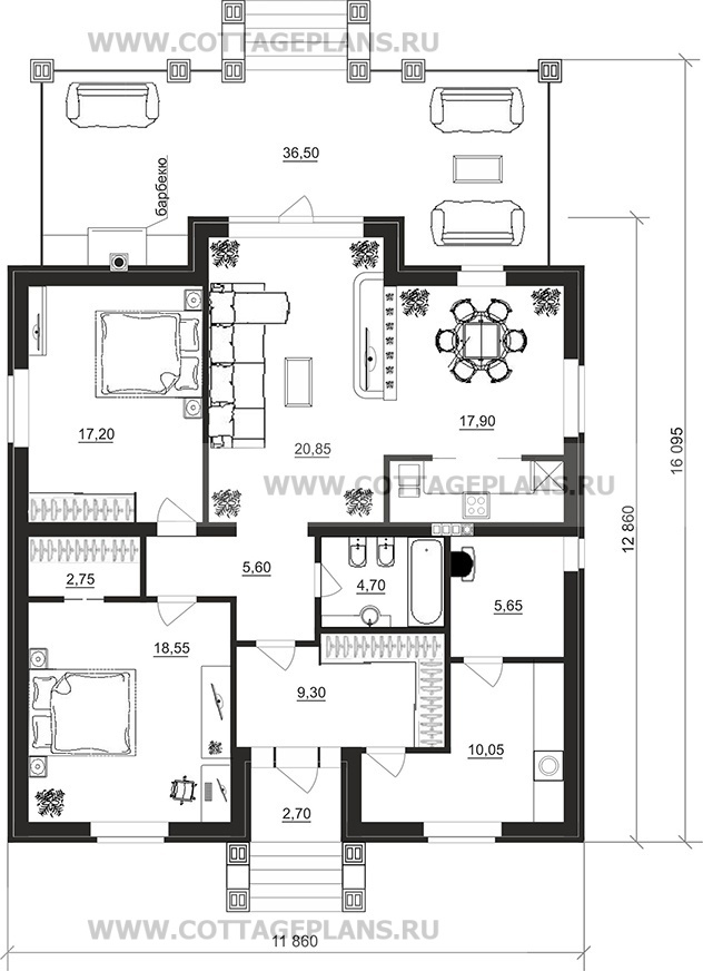 Поэтажные планы проект дома 07-42 общ. площадь 112,55 м2