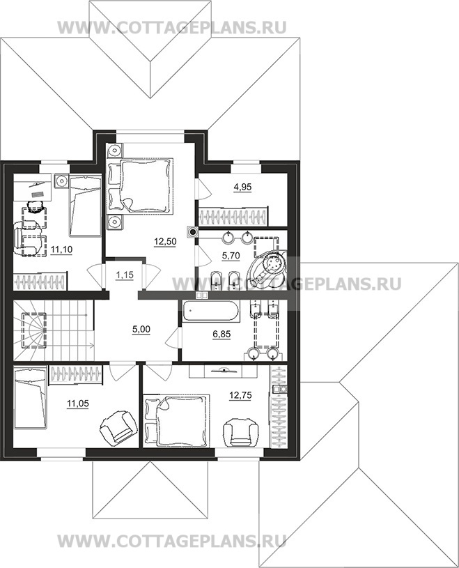 Поэтажные планы проект дома 97-94 общ. площадь 171,60 м2