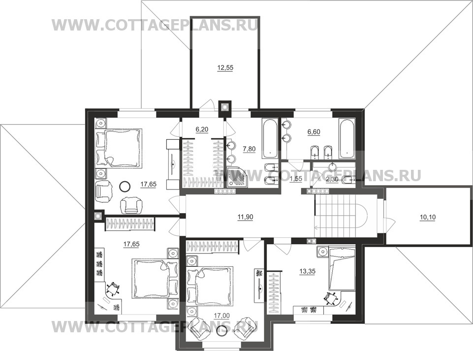 Поэтажные планы проект дома 93-14 общ. площадь 457,05 м2