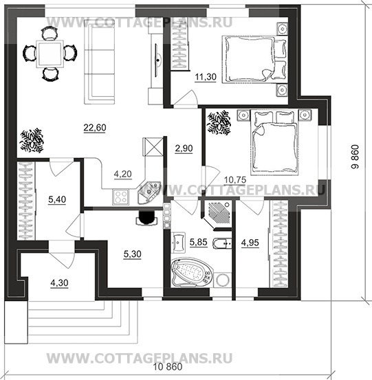 Поэтажные планы проект дома 27-89 общ. площадь 73,45 м2