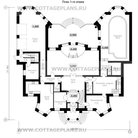 Поэтажные планы проект дома 47-41 общ. площадь 822,9 м2