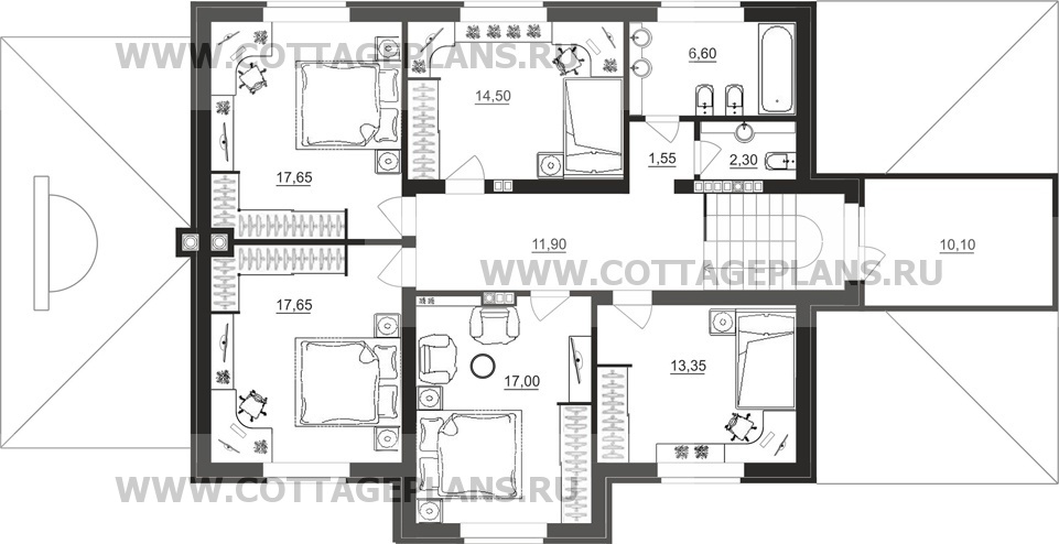 Поэтажные планы проект дома 93-61 общ. площадь 339,75 м2
