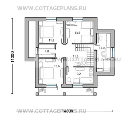 Поэтажные планы проект дома 59-93 общ. площадь 188 м2
