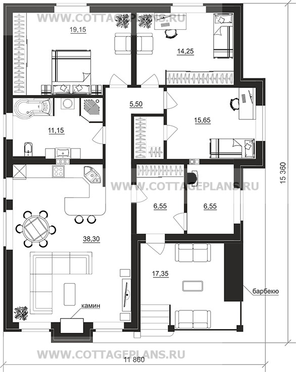 Поэтажные планы проект дома 700-49 общ. площадь 117,10 м2