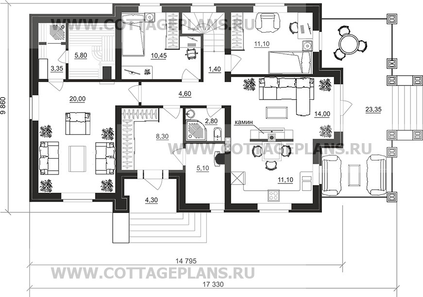 Поэтажные планы проект дома 29-93 общ. площадь 166,75 м2