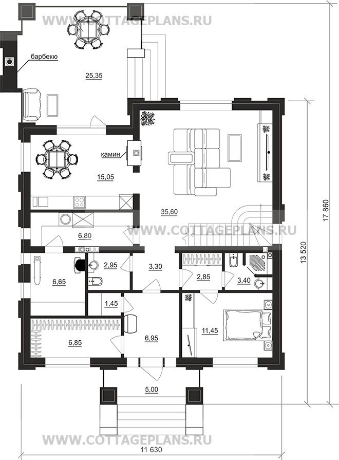 Поэтажные планы проект дома 104-23 общ. площадь 207,15 м2