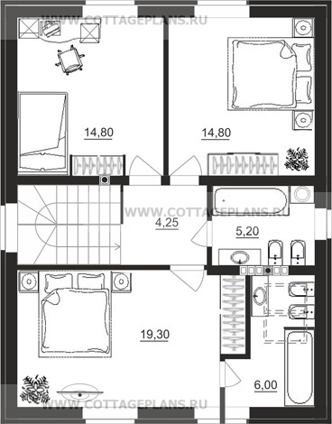 Поэтажные планы проект дома 21-98 общ. площадь 131,25 м2