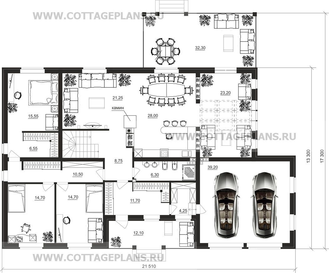 Поэтажные планы проект дома 14-39 общ. площадь 340,05 м2