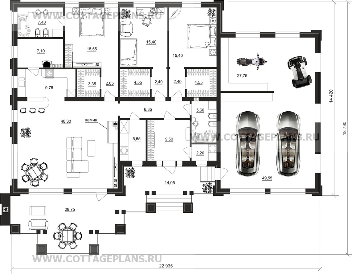 Поэтажные планы проект дома 90-85 общ. площадь 246,30 м2
