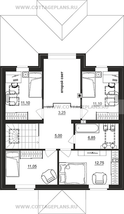 Поэтажные планы проект дома 97-97 общ. площадь 131,10 м2