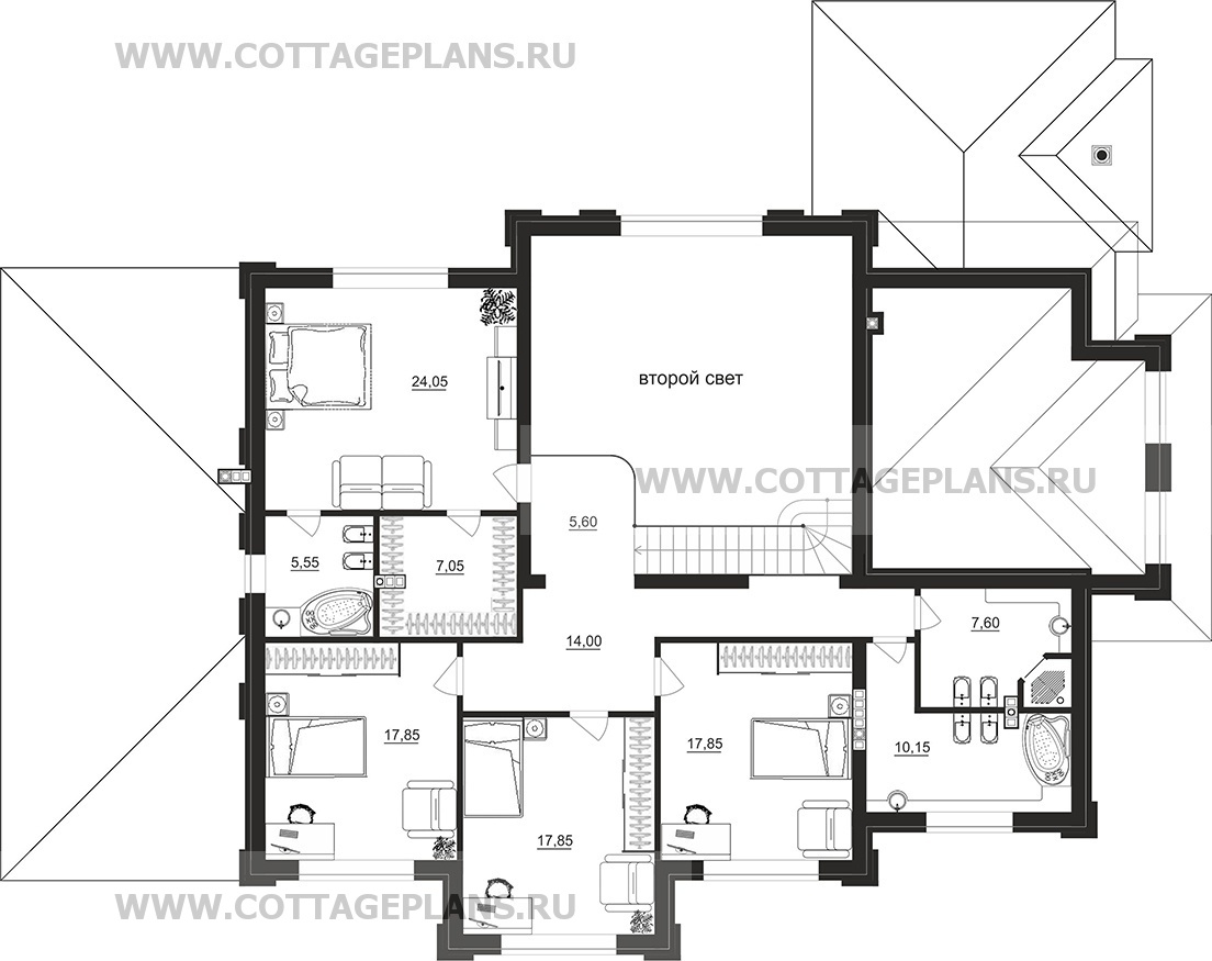 Поэтажные планы проект дома 202-86 общ. площадь 362,55 м2