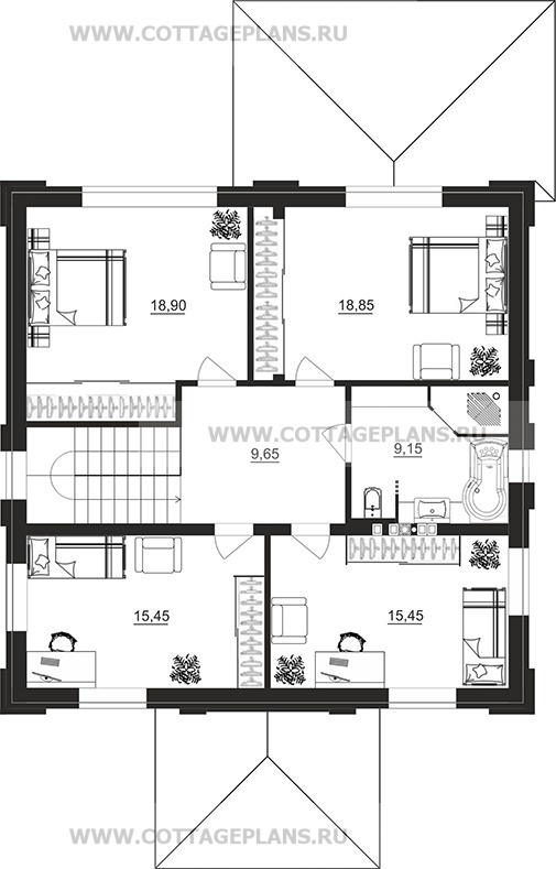 Поэтажные планы проект дома 106-47 общ. площадь 174,30м2