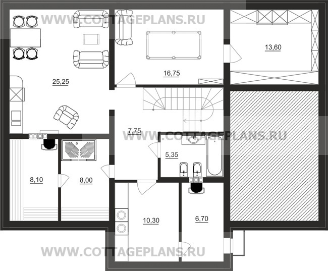 Поэтажные планы проект дома 16-72 общ. площадь 362,90 м2