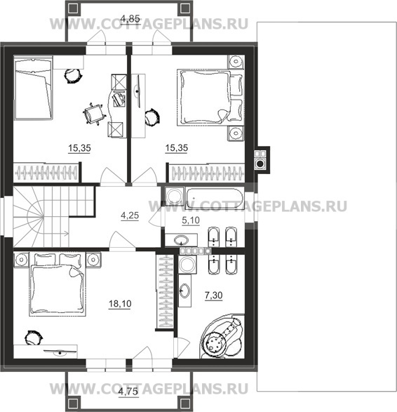 Поэтажные планы проект дома 15-81 общ. площадь 184,20 м2