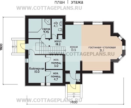 Поэтажные планы проект дома 52-87 общ. площадь 179,6м2