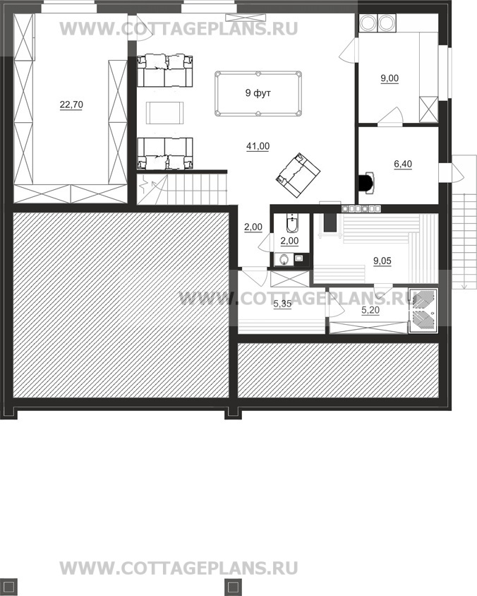 Поэтажные планы проект дома 93-04 общ. площадь 349,80 м2